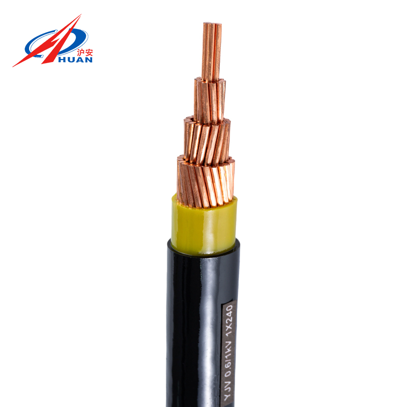 Câbles d'alimentation moyenne tension monoconducteur/à trois cœurs en cuivre ignifuges YJV-8,7 kV de classe A/B/C