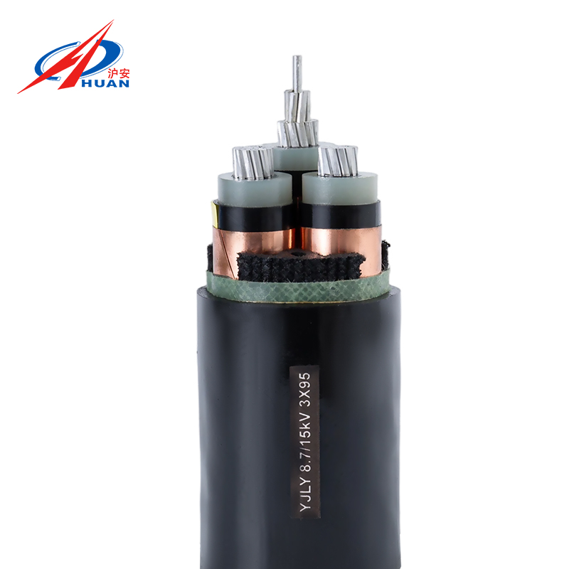 Câble d'alimentation à âme en aluminium YJLV-8,7 kV, isolé en polyéthylène réticulé, gainé de PVC, pour usage intérieur uniquement